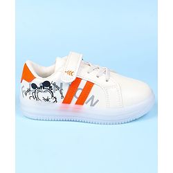 Pine Kids Velcro Closure Solid Sneaker Shoes - Orange