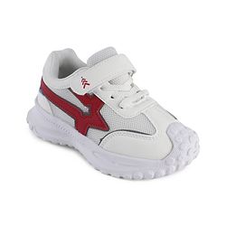 Pine Kids Solid Sneaker Shoes With Velcro Closure - White