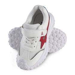 Pine Kids Solid Sneaker Shoes With Velcro Closure - White
