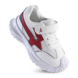 Pine Kids Solid Sneaker Shoes With Velcro Closure - White