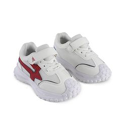 Pine Kids Solid Sneaker Shoes With Velcro Closure - White