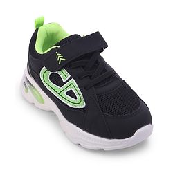 Pine Kids Velcro Closure Sneaker Shoes with Applique - Black