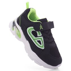 Pine Kids Velcro Closure Sneaker Shoes with Applique - Black