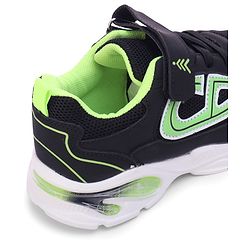 Pine Kids Velcro Closure Sneaker Shoes with Applique - Black