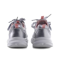 Pine Kids Lace Up Sneaker Shoes With Floral Embroidery - Pink