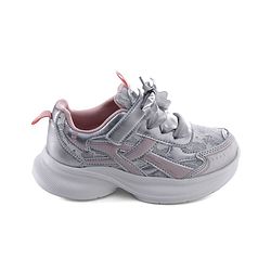 Pine Kids Lace Up Sneaker Shoes With Floral Embroidery - Pink