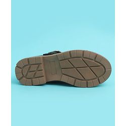 Pine Kids Buckle Closure Closed Toe Ballerina with Bow Applique - Black
