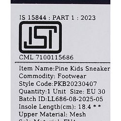 Pine Kids Sneaker Shoes With Velcro Closure & Basket Ball Print - White