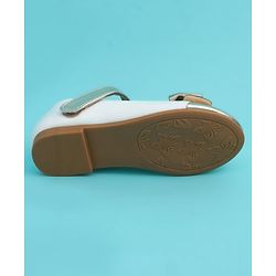 Pine Kids Velcro Closure Closed Toe Ballerina with Bow Applique - Golden