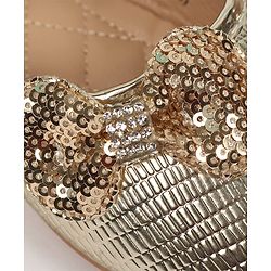 Pine Kids Velcro Closure Ballerina With Bow Applique - Golden