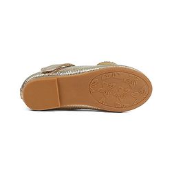 Pine Kids Velcro Closure Ballerina With Bow Applique - Golden