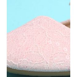 Pine Kids Velcro Closure Closed Toe Ballerina with Embroidery - Pink