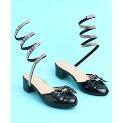Pine Kids Slip On Ballerinas with Bow Applique - Black