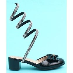 Pine Kids Slip On Ballerinas with Bow Applique - Black