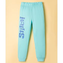 Pine Kids Disney Single Jersey Knit Full Sleeves Night Suit With Stitch Graphics - Light Blue