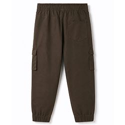 Pine Kids Cotton Elastane Woven Full Length Trouser With Cargo Pockets - Charcoal Grey