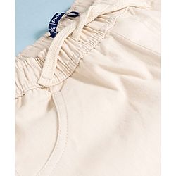 Pine Kids Cotton Elastane Woven Full Length Solid Color Trouser - Beige