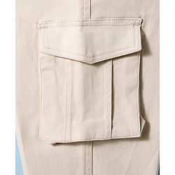Pine Kids Cotton Elastane Woven Full Length Solid Color Trouser - Beige