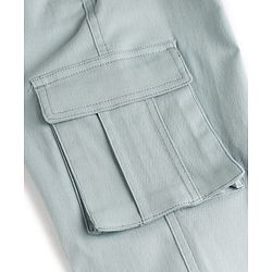 Pine Kids Cotton Woven Full Length Solid Jogger With Cargo Pockets - Light Blue