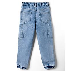 Pine Kids Denim Woven Full Length Washed Jeans With Pockets - Blue