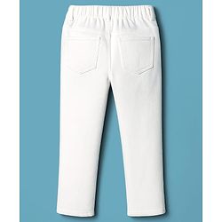 Pine Kids Denim Woven Full Length Washed Jeans - White