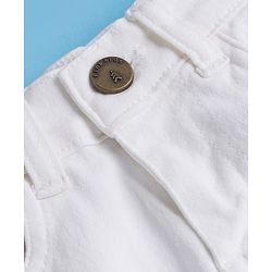 Pine Kids Denim Woven Full Length Washed Jeans - White