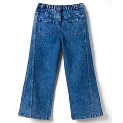 Pine Kids Denim Woven Ankle Length Washed Jeans With Pockets - Blue