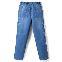 Pine Kids Woven Full Length Washed Denim Jeans - Blue