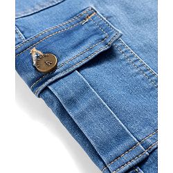 Pine Kids Woven Full Length Washed Denim Jeans - Blue