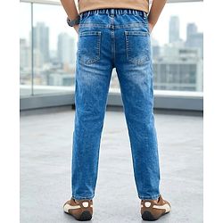 Pine Kids Denim Woven  Full Length Washed Jeans - Blue