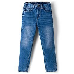 Pine Kids Denim Woven  Full Length Washed Jeans - Blue