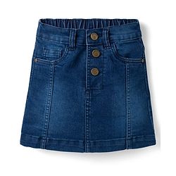 Pine Kids Above Knee Length Solid Color Skirt - Blue