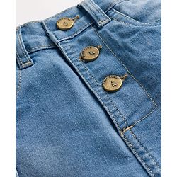 Pine Kids Above Knee Length Solid Color Skirt - Blue