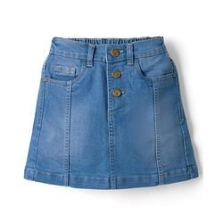 Pine Kids Above Knee Length Solid Color Skirt - Blue
