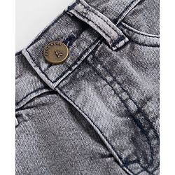 Pine Kids Denim Woven Full Length Jeans With Text Print - Grey