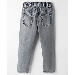 Pine Kids Denim Woven Full Length Jeans With Text Print - Grey