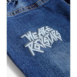 Pine Kids Denim Woven Full Length Jeans With Text Print - Blue