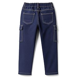 Pine Kids Denim Woven Full Length Washed Jeans With Cargo Pocket - Blue