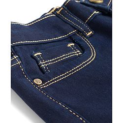 Pine Kids Denim Woven Full Length Washed Jeans With Cargo Pocket - Blue