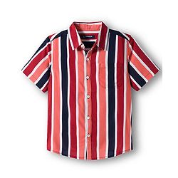 Pine Kids Cotton Woven Half Sleeves Shirt With Stripes - Multicolour