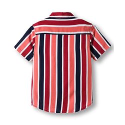 Pine Kids Cotton Woven Half Sleeves Shirt With Stripes - Multicolour