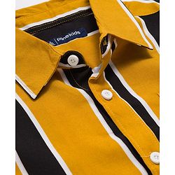 Pine Kids Cotton Woven Half Sleeves Shirt With Stripes - Multicolour