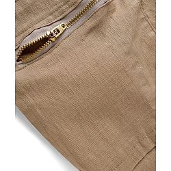Pine Kids Cotton Elastane Woven Full Length Solid Colour Trouser Pant - Tan