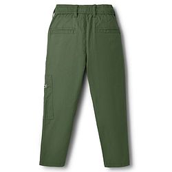Pine Kids Cotton Elastane Woven Full Length Solid Colour Trouser Pant - Tan