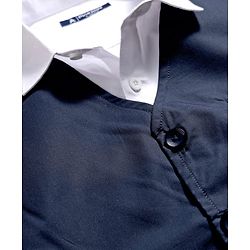 Pine Kids Cotton Woven Full Sleeves Solid Party Shirt With Waistcoat - Navy Blue