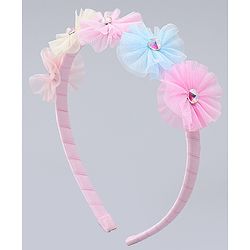 Pine Kids Hair Bands With Floral Applique - Multicolor