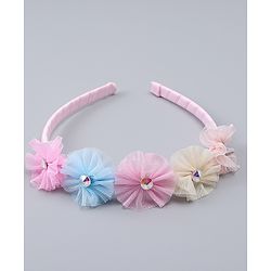 Pine Kids Hair Bands With Floral Applique - Multicolor