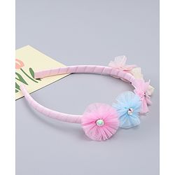 Pine Kids Hair Bands With Floral Applique - Multicolor