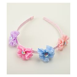 Pine Kids Hair Bands With Floral Applique - Multicolor