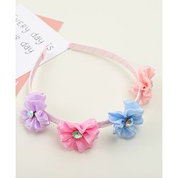 Pine Kids Hair Bands With Floral Applique - Multicolor